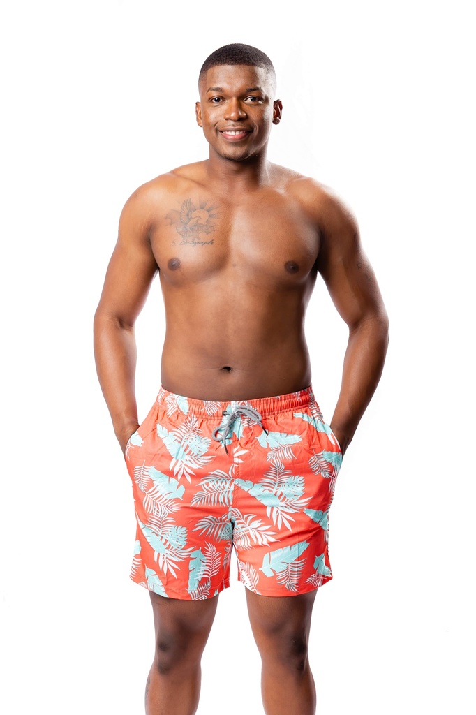 CORAL PALM SWIM TRUNKS