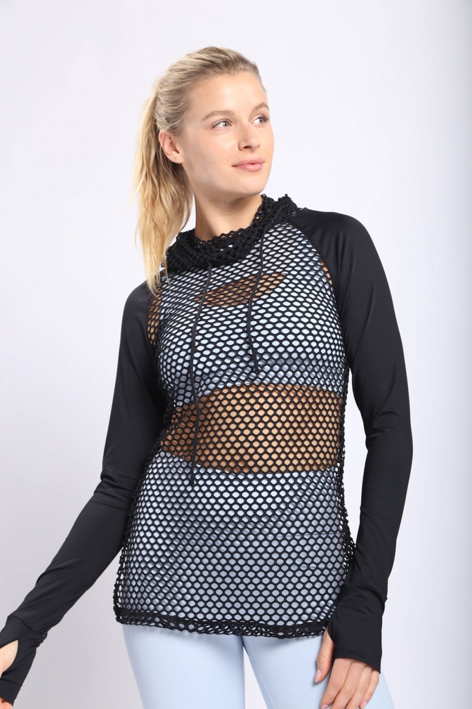 ACTIVE FISHNET HOODIE PULLOVER