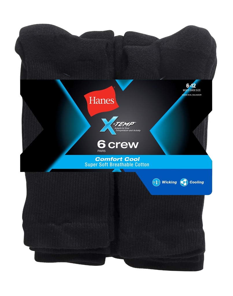 MEN'S 6PK TEMP CREW SOCKS
