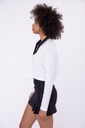 CROP PERFORATED POLO