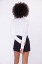 CROP PERFORATED POLO