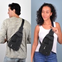 BLACK CROSSBODY SLING BAG