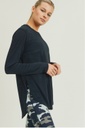 RIBBED LONG SLEEVE FLOW TOP