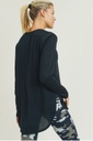 RIBBED LONG SLEEVE FLOW TOP