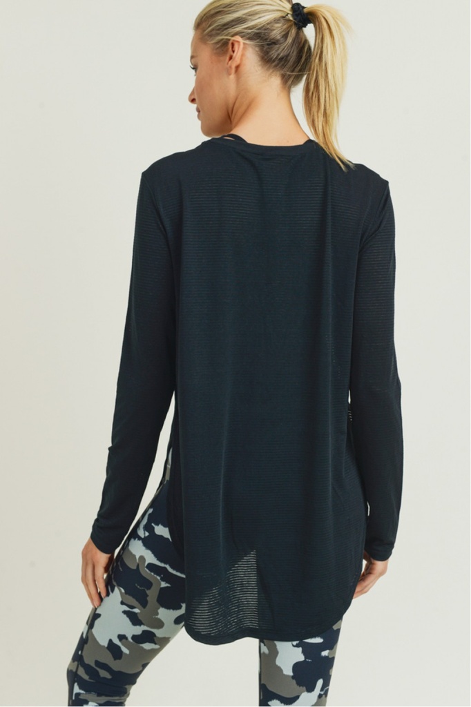 RIBBED LONG SLEEVE FLOW TOP