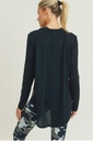 RIBBED LONG SLEEVE FLOW TOP