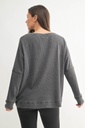 WAFFLE RIBBED ROUNDNECK PULLOVER