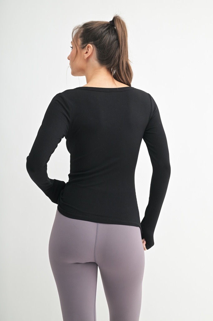 SLIM FIT SCOOP LONG SLEEVE TOP