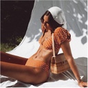 PUFF SLEEVE POLKA DOT BIKINI