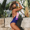 CROSS BLOCK ONE PIECE SWIMSUIT