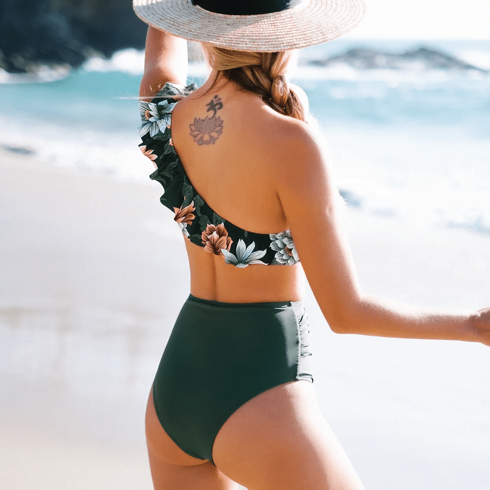 FLORAL ONE SHOULDER BIKINI