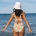RUFFLE TIE BACK SWIMSUIT