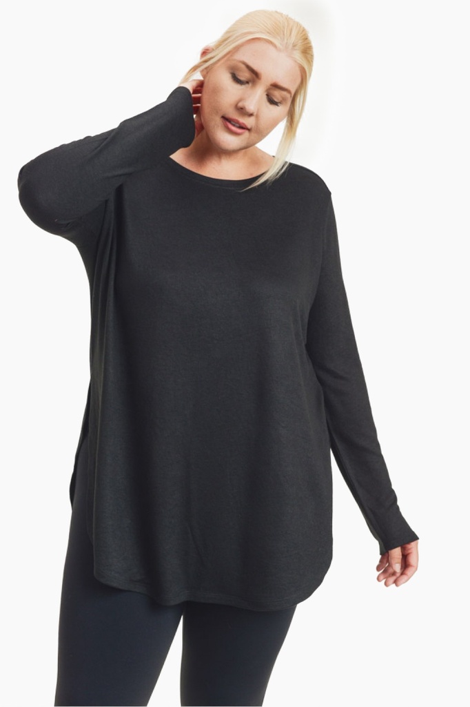 LONG SLEEVE TOP W/SIDE SLITS