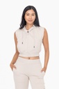 FLEECE CROPPED HOODIE VEST