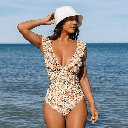 RUFFLE TIE BACK SWIMSUIT
