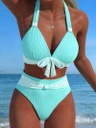 STRIPED TIE HIGH WAIST BIKINI