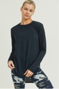 RIBBED LONG SLEEVE FLOW TOP