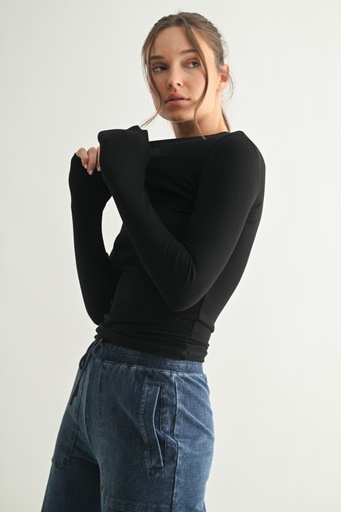 ESSENTIAL MICRO RIBBED TOP