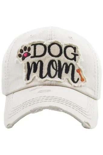 [kbv-1140-stone] DOG MOM VINTAGE CAP